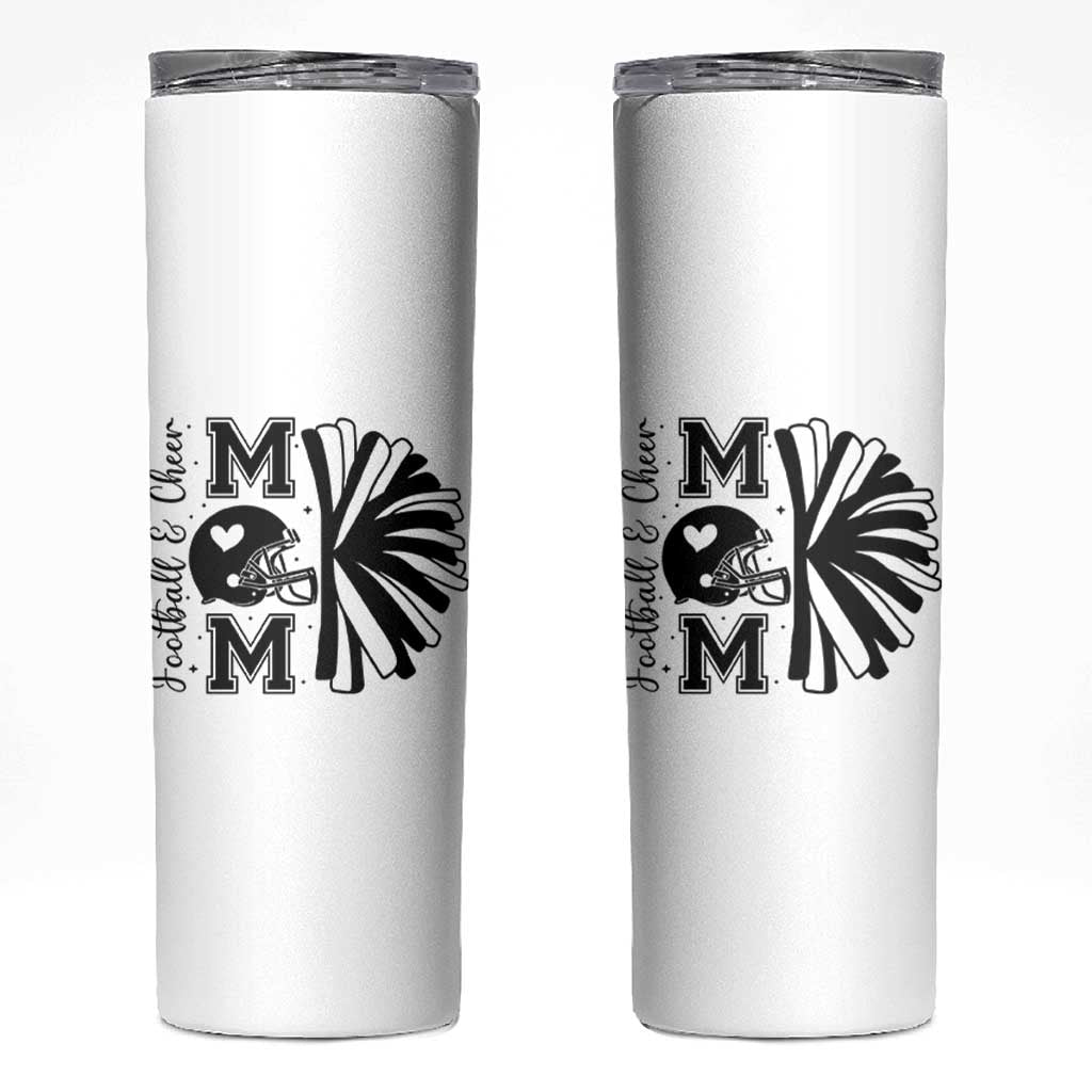 Proud Football And Cheer Mom Quote Skinny Tumbler Gift For Sports Season - Wonder Print Shop