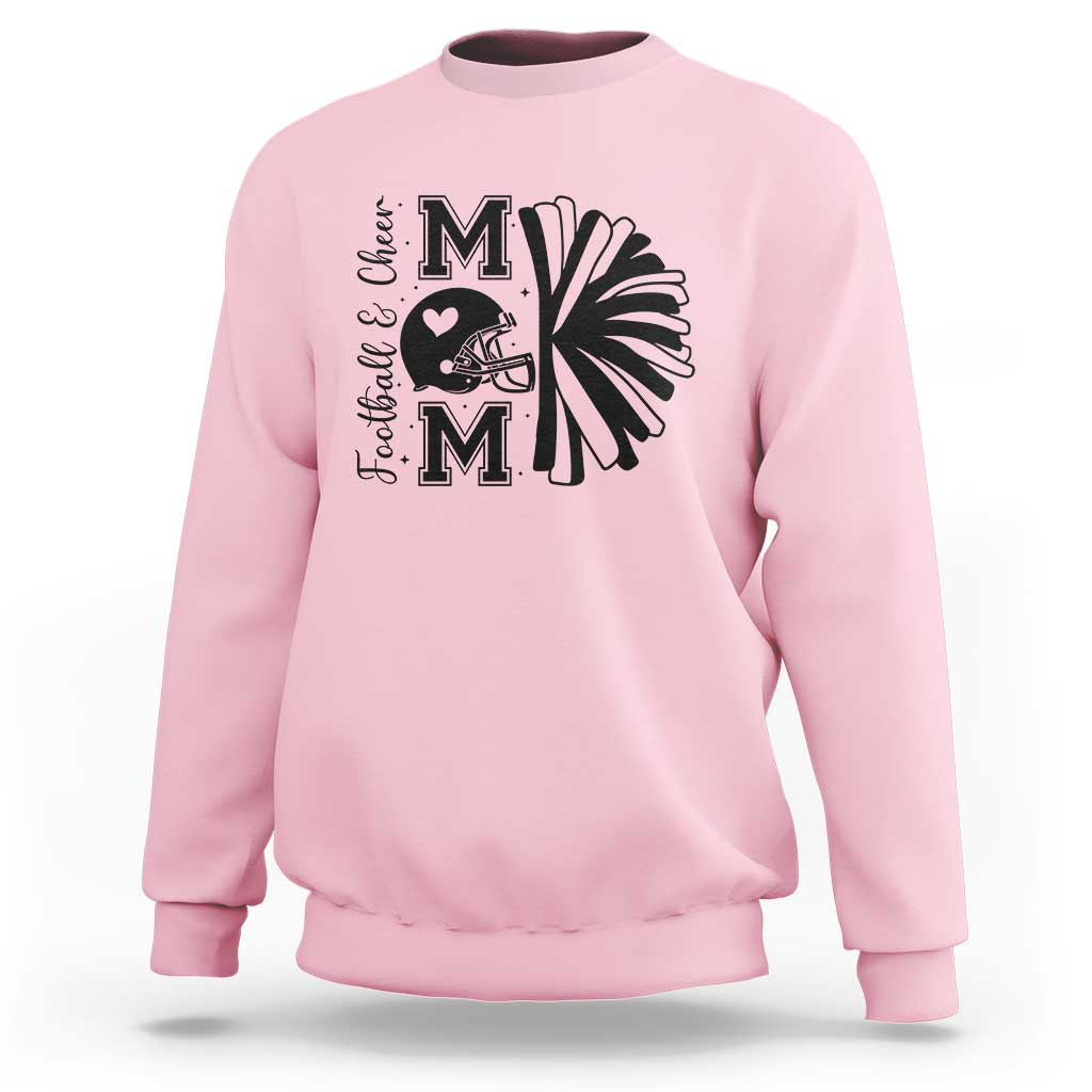 Proud Football And Cheer Mom Quote Sweatshirt Gift For Sports Season - Wonder Print Shop