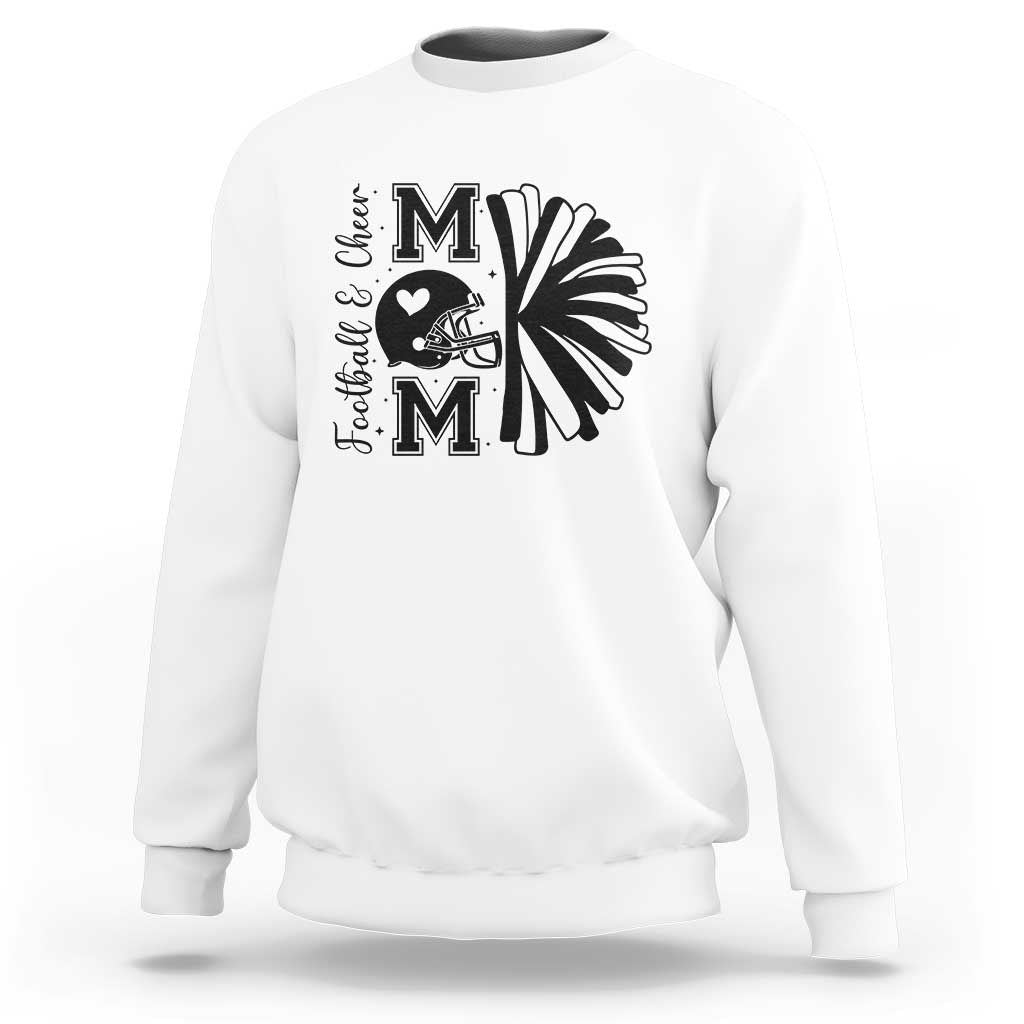 Proud Football And Cheer Mom Quote Sweatshirt Gift For Sports Season - Wonder Print Shop