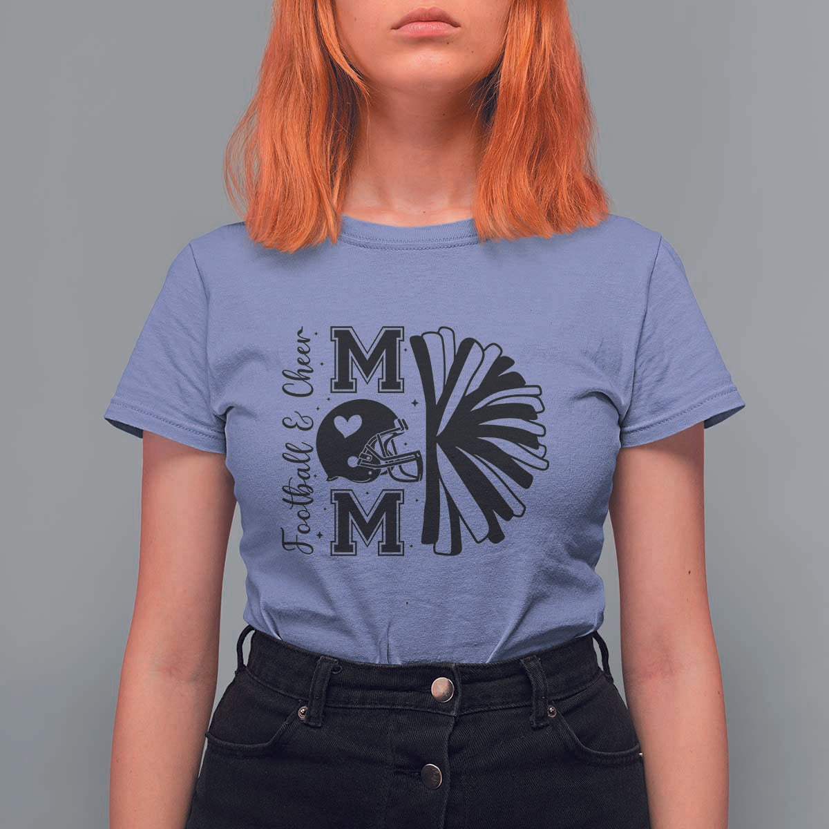 Proud Football And Cheer Mom Quote T Shirt For Women Gift For Sports Season - Wonder Print Shop