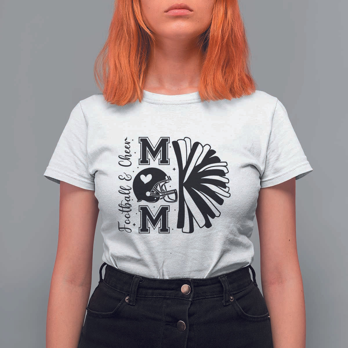 Proud Football And Cheer Mom Quote T Shirt For Women Gift For Sports Season - Wonder Print Shop