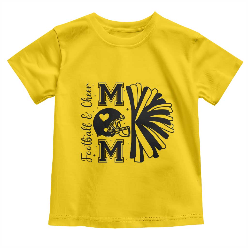 Proud Football And Cheer Mom Quote Toddler T Shirt Gift For Sports Season - Wonder Print Shop