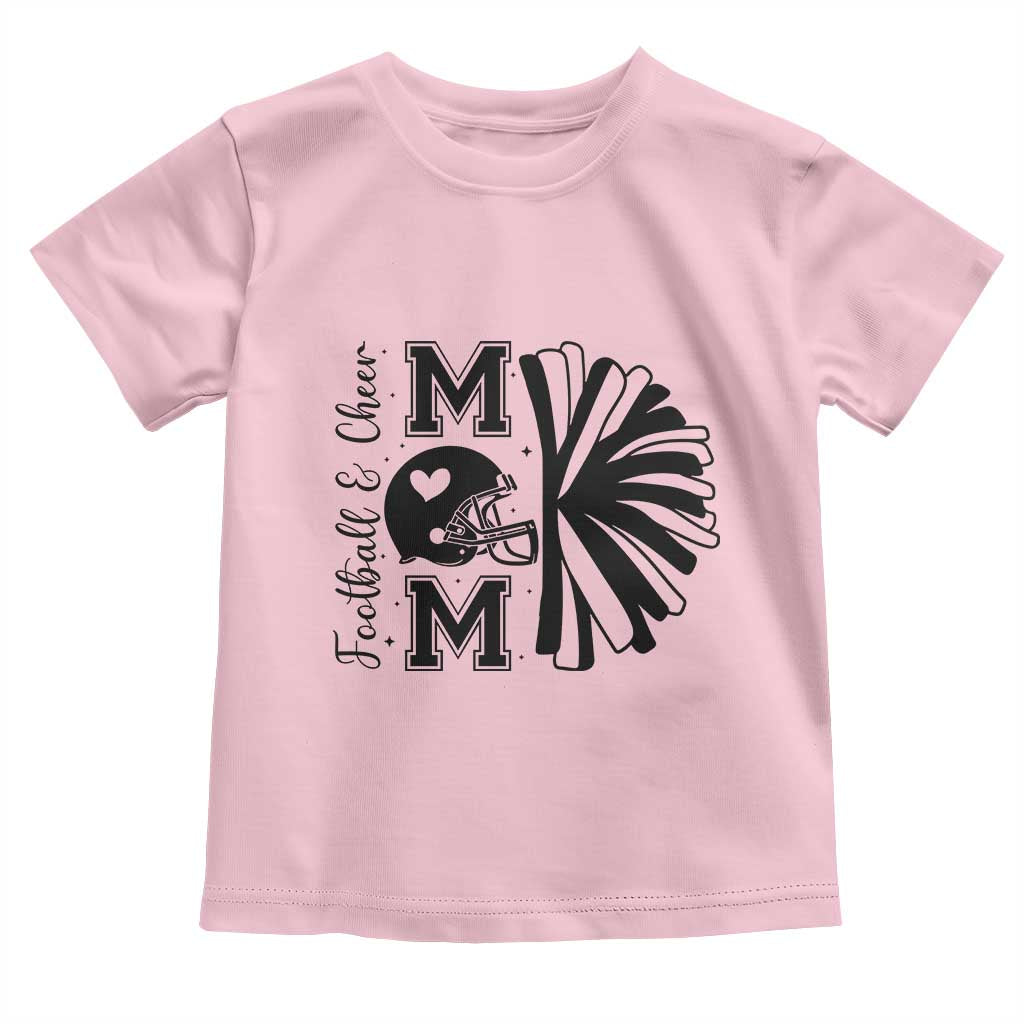 Proud Football And Cheer Mom Quote Toddler T Shirt Gift For Sports Season - Wonder Print Shop