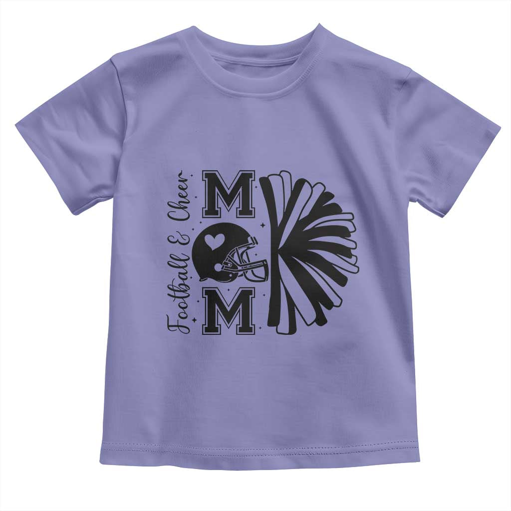 Proud Football And Cheer Mom Quote Toddler T Shirt Gift For Sports Season - Wonder Print Shop