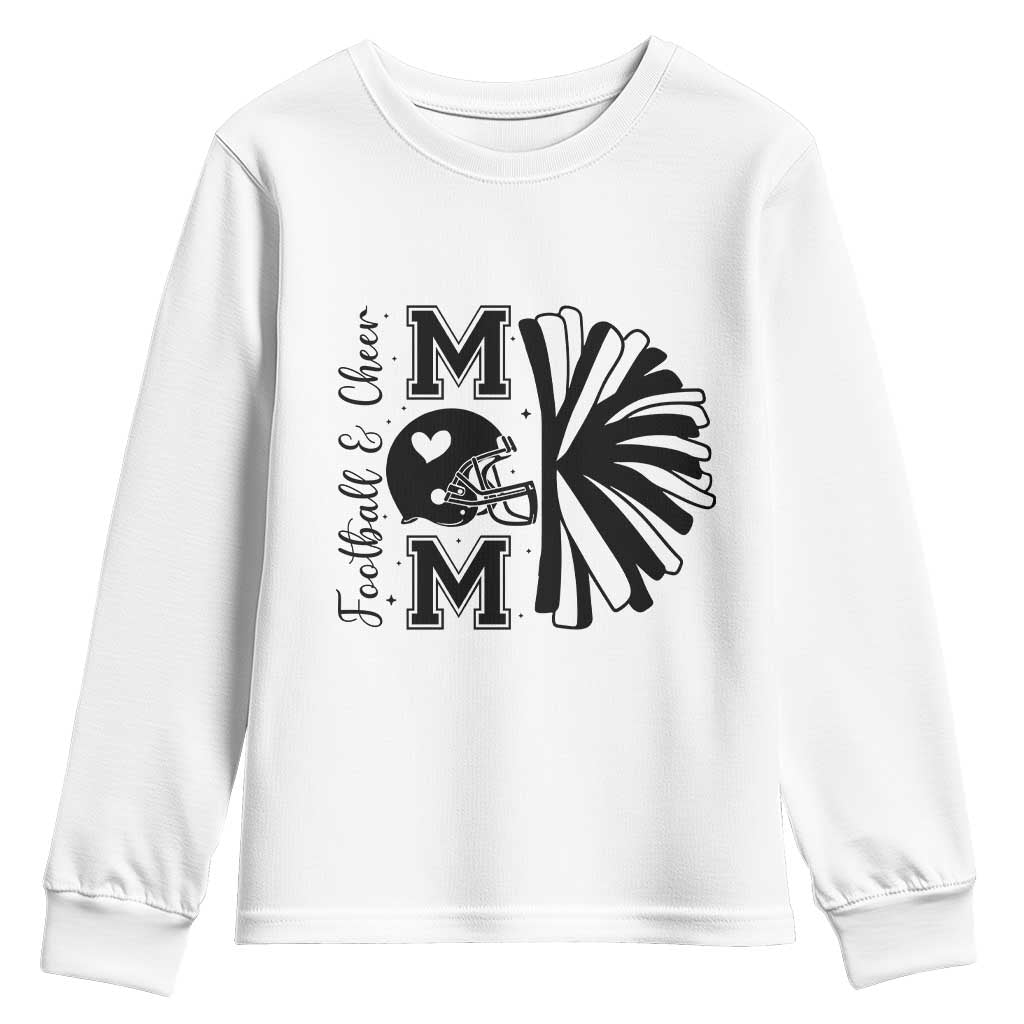 Proud Football And Cheer Mom Quote Youth Sweatshirt Gift For Sports Season - Wonder Print Shop