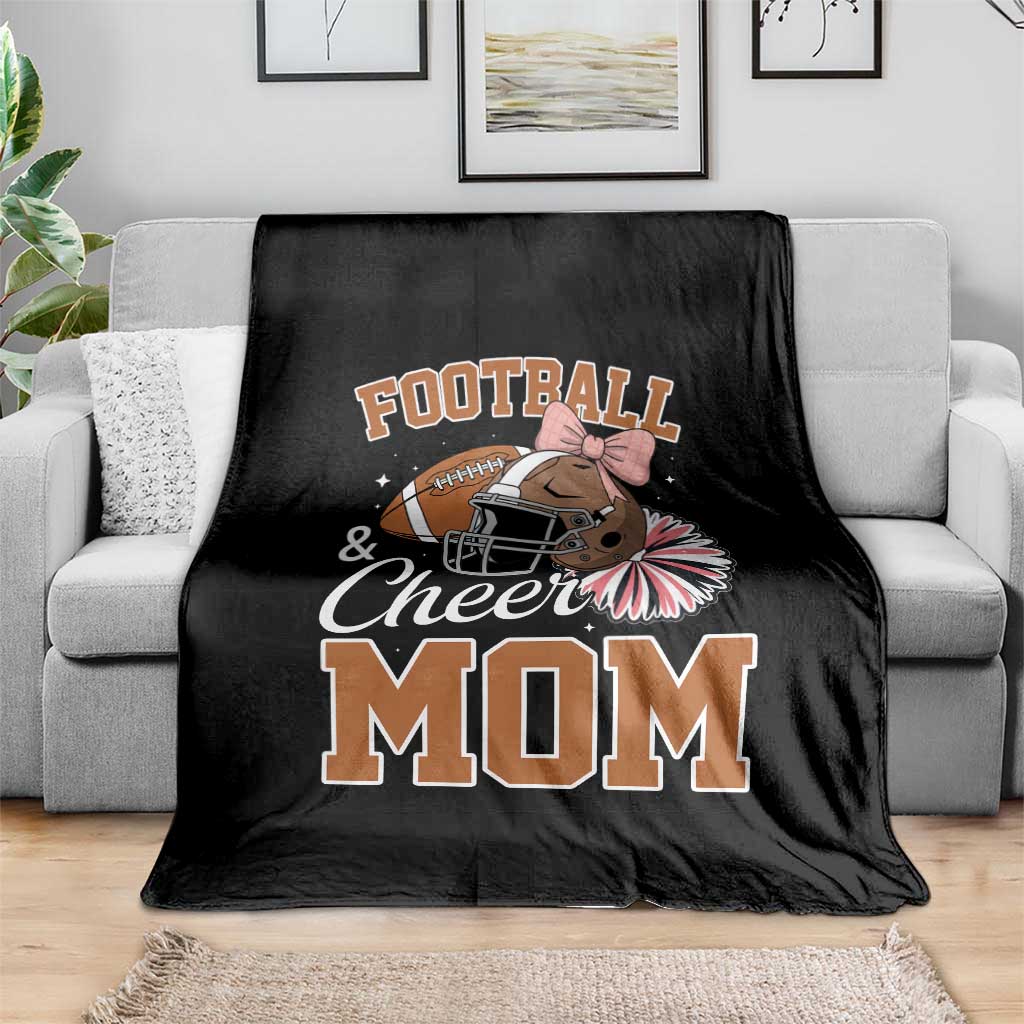 Funny Football And Cheer Mom Quote Throw Blanket Sports Season Gift - Wonder Print Shop