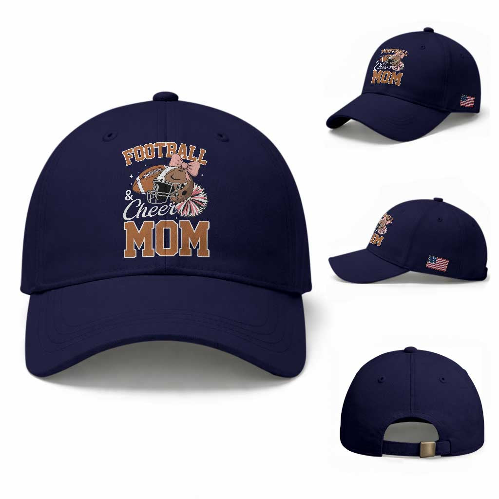 Funny Football And Cheer Mom Quote Baseball Cap Sports Season Gift