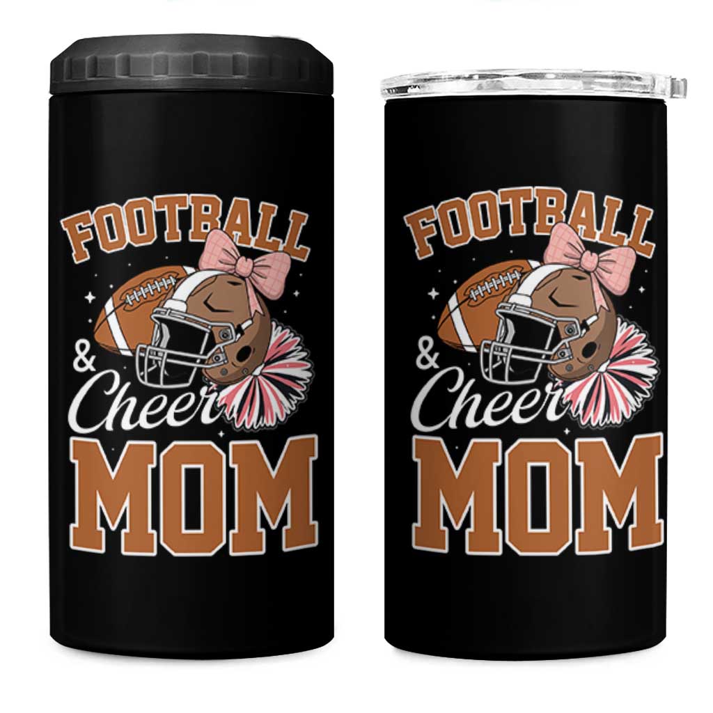 Funny Football And Cheer Mom Quote 4 in 1 Can Cooler Tumbler Sports Season Gift - Wonder Print Shop
