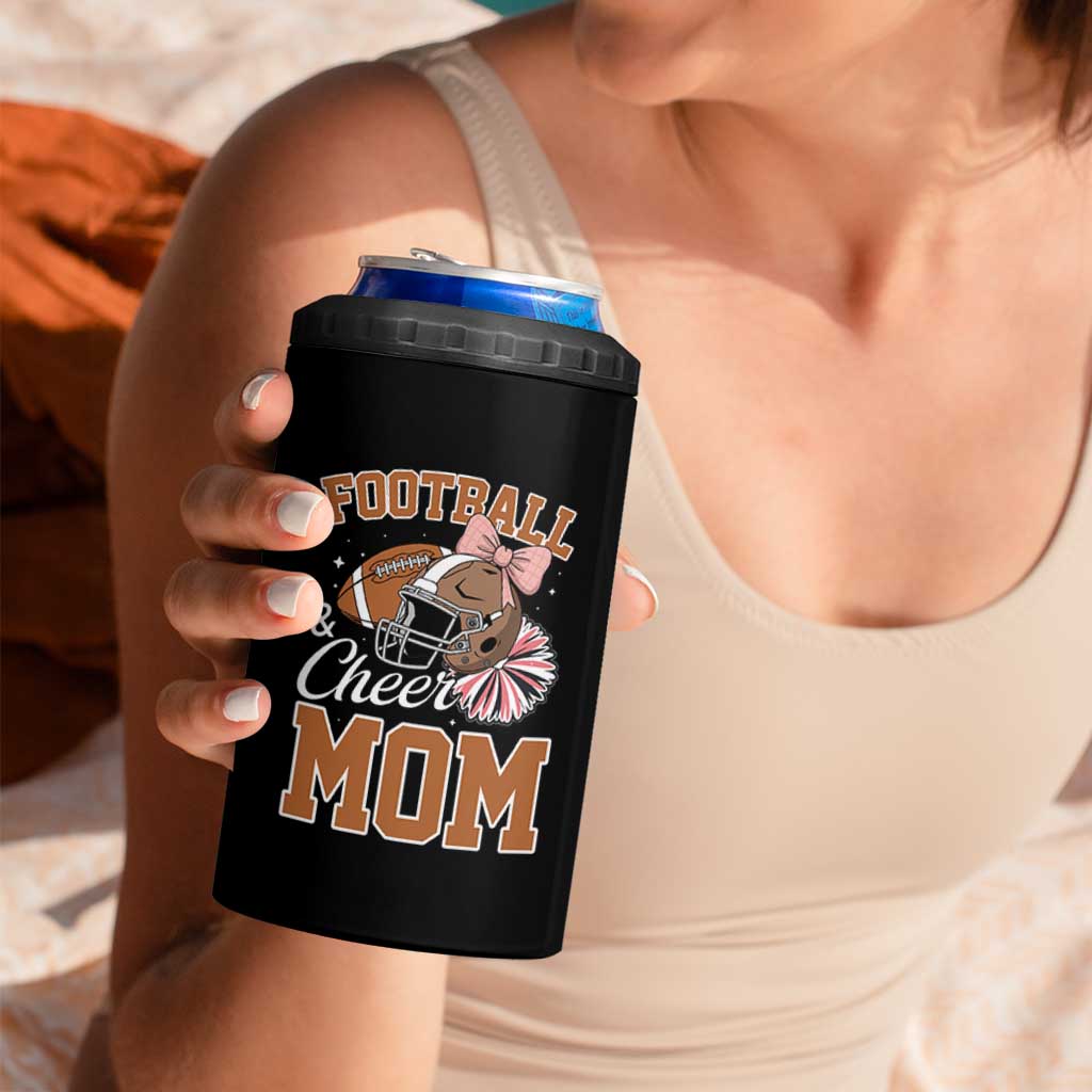 Funny Football And Cheer Mom Quote 4 in 1 Can Cooler Tumbler Sports Season Gift - Wonder Print Shop