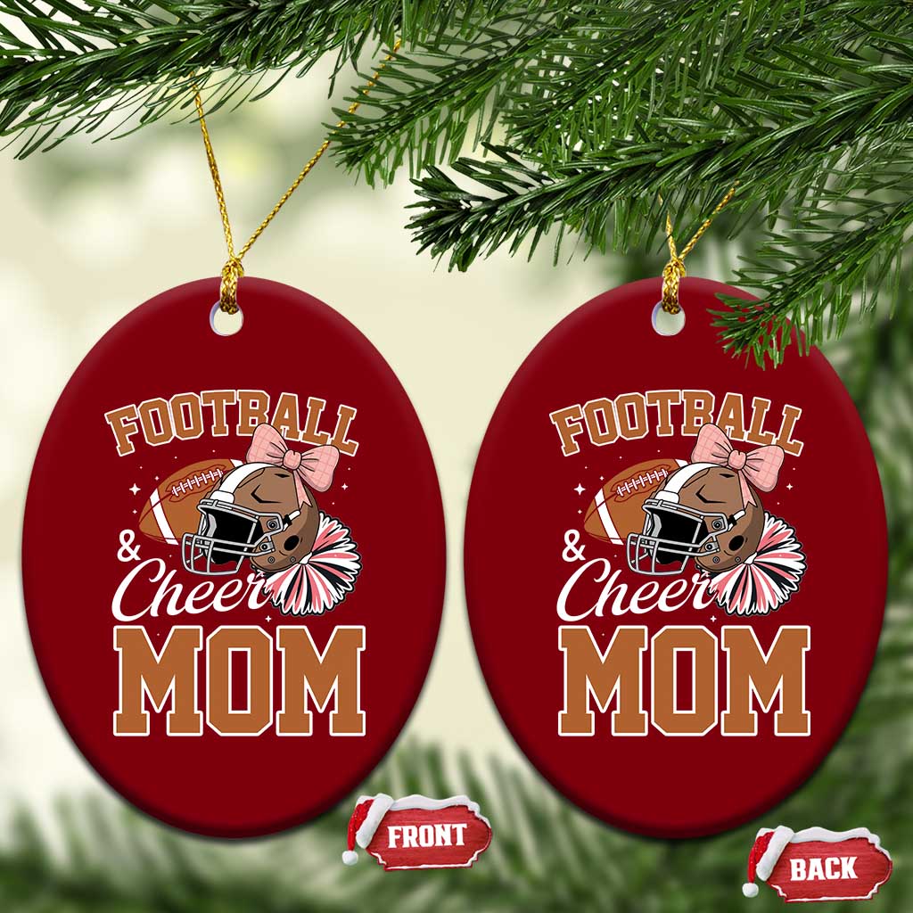 Funny Football And Cheer Mom Quote Ceramic Ornament Sports Season Gift - Wonder Print Shop