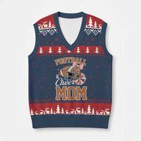 Funny Football And Cheer Mom Quote V-Neck Knit Sweater Vest Sports Season Gift - Wonder Print Shop