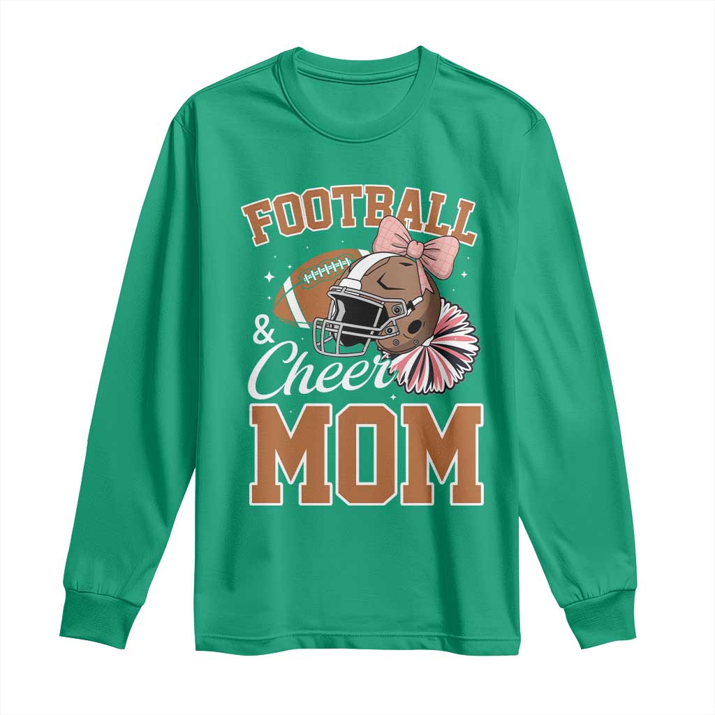 Funny Football And Cheer Mom Quote Long Sleeve Shirt Sports Season Gift - Wonder Print Shop