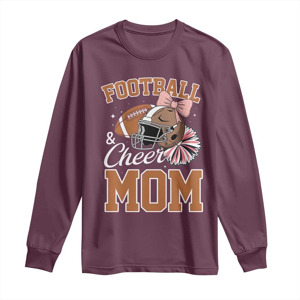 Funny Football And Cheer Mom Quote Long Sleeve Shirt Sports Season Gift - Wonder Print Shop