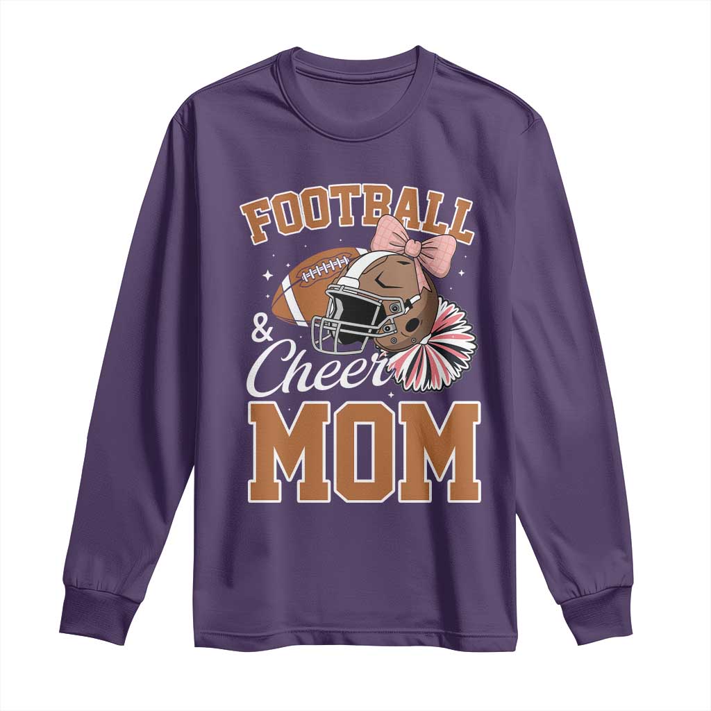 Funny Football And Cheer Mom Quote Long Sleeve Shirt Sports Season Gift - Wonder Print Shop