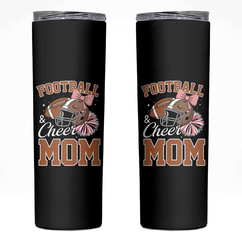 Funny Football And Cheer Mom Quote Skinny Tumbler Sports Season Gift - Wonder Print Shop