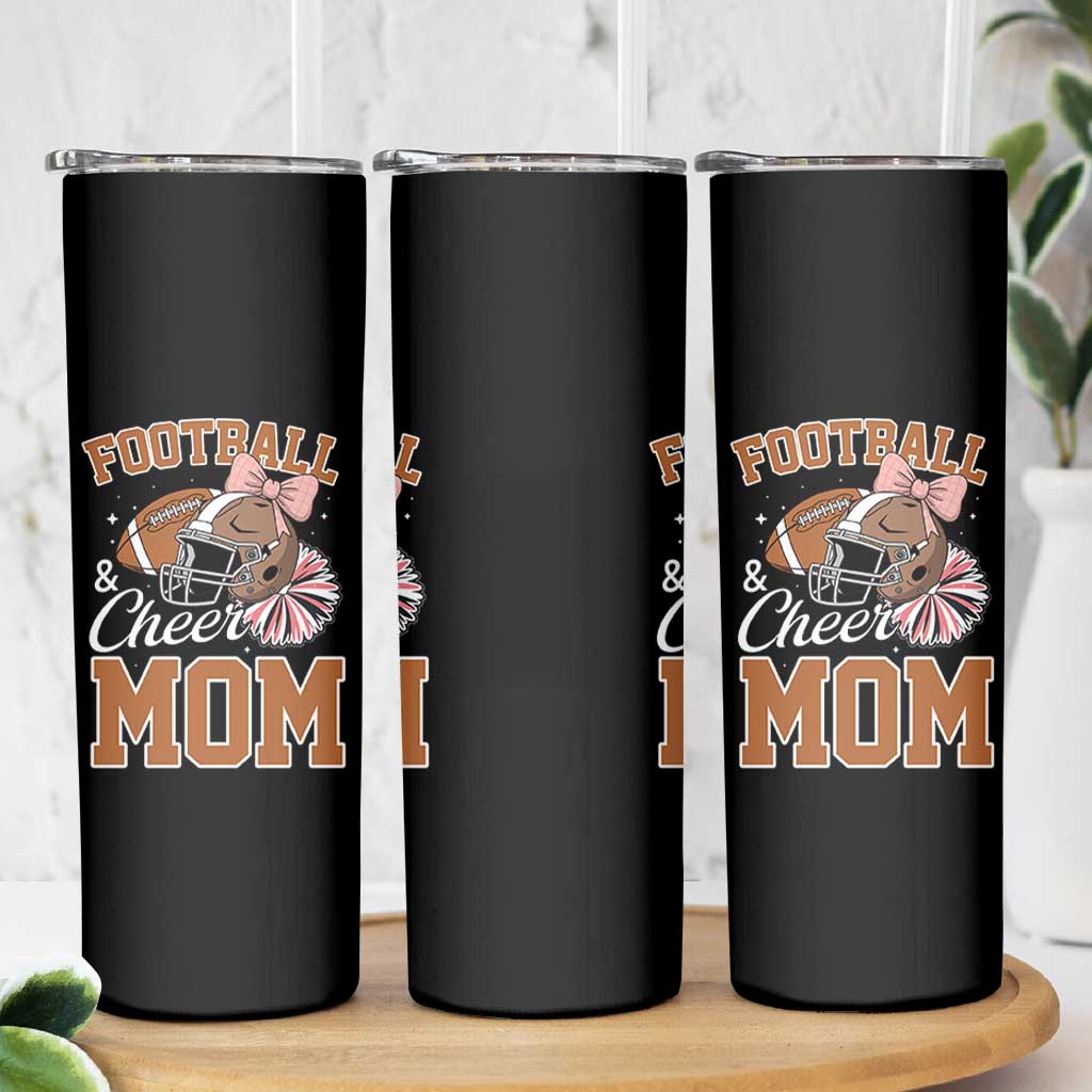 Funny Football And Cheer Mom Quote Skinny Tumbler Sports Season Gift - Wonder Print Shop
