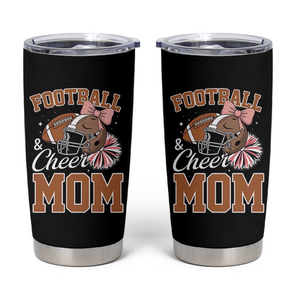 Funny Football And Cheer Mom Quote Tumbler Cup Sports Season Gift - Wonder Print Shop