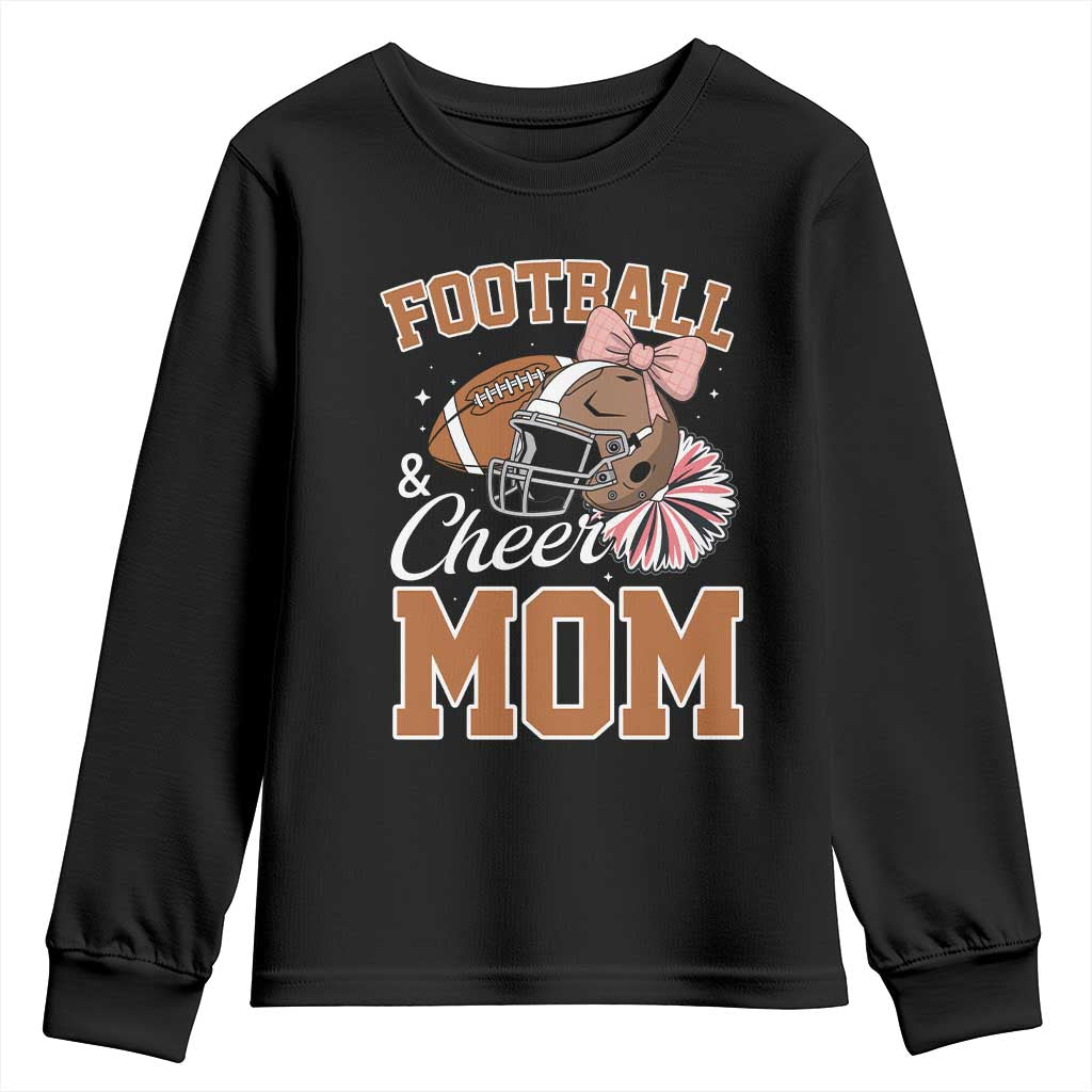 Funny Football And Cheer Mom Quote Youth Sweatshirt Sports Season Gift - Wonder Print Shop