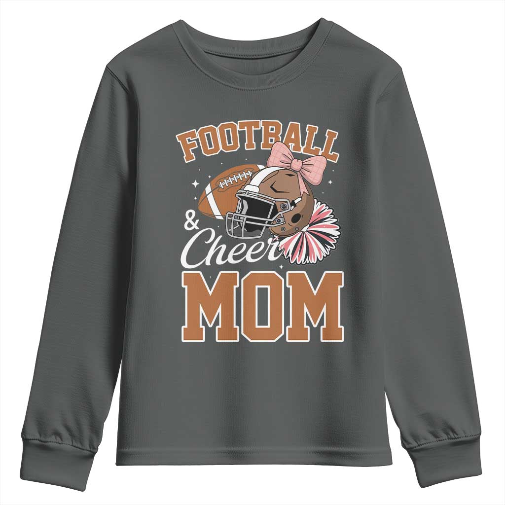 Funny Football And Cheer Mom Quote Youth Sweatshirt Sports Season Gift - Wonder Print Shop