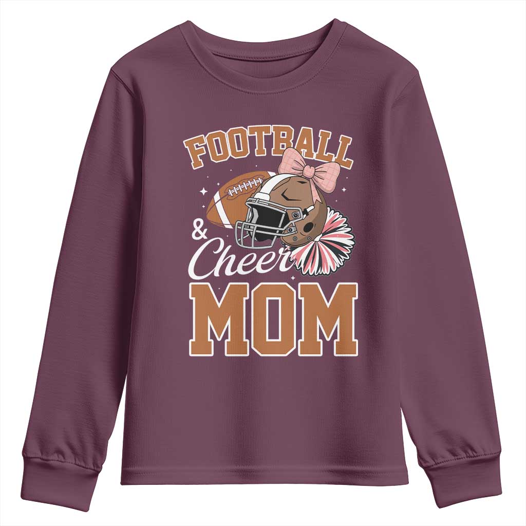 Funny Football And Cheer Mom Quote Youth Sweatshirt Sports Season Gift - Wonder Print Shop