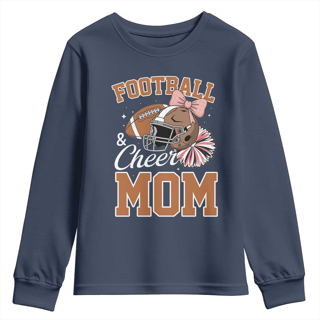 Funny Football And Cheer Mom Quote Youth Sweatshirt Sports Season Gift - Wonder Print Shop