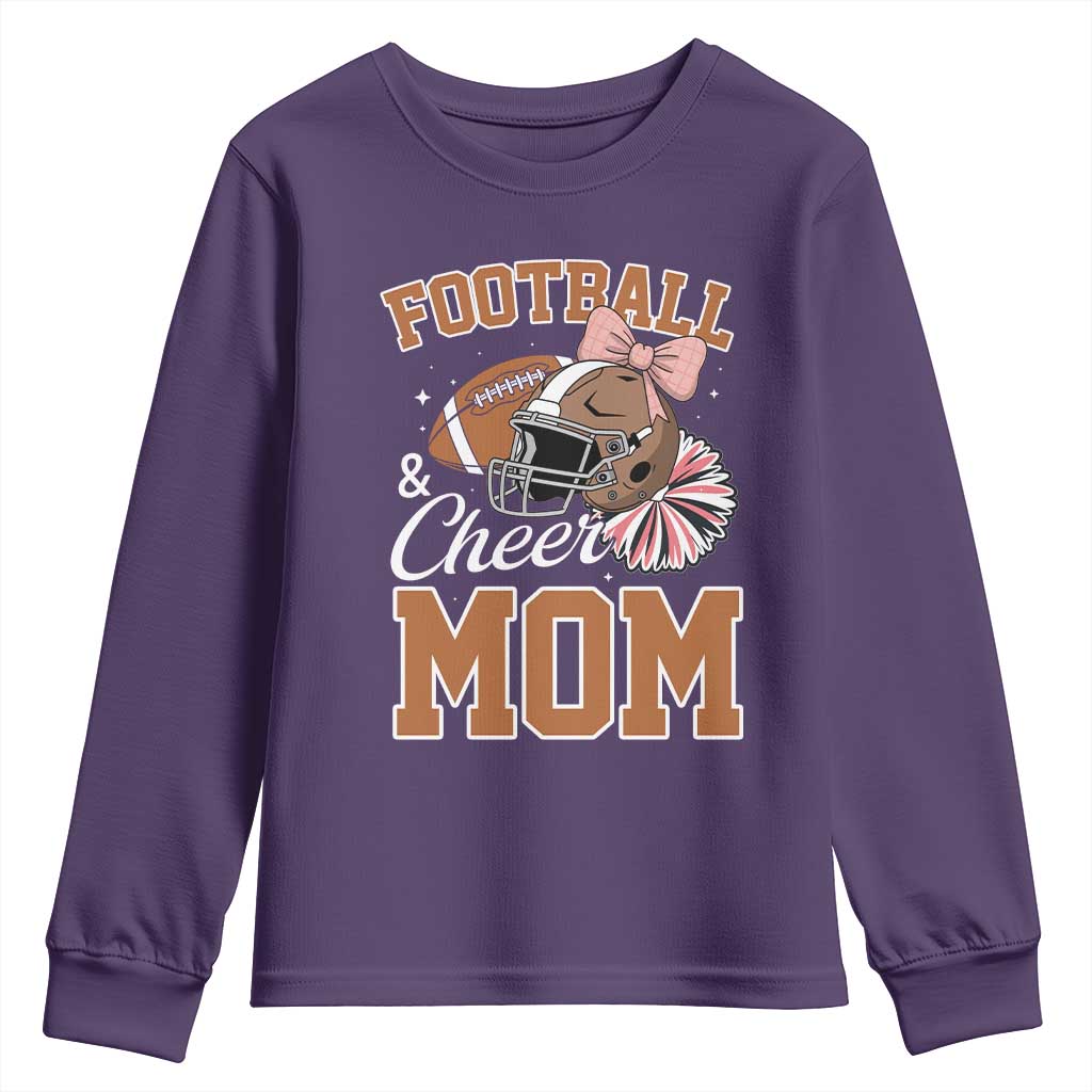 Funny Football And Cheer Mom Quote Youth Sweatshirt Sports Season Gift - Wonder Print Shop