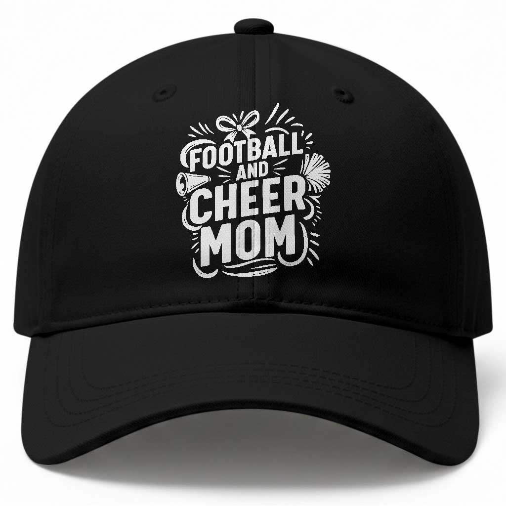 Football And Cheer Mom Quote Baseball Cap Team Supporter Gift Idea