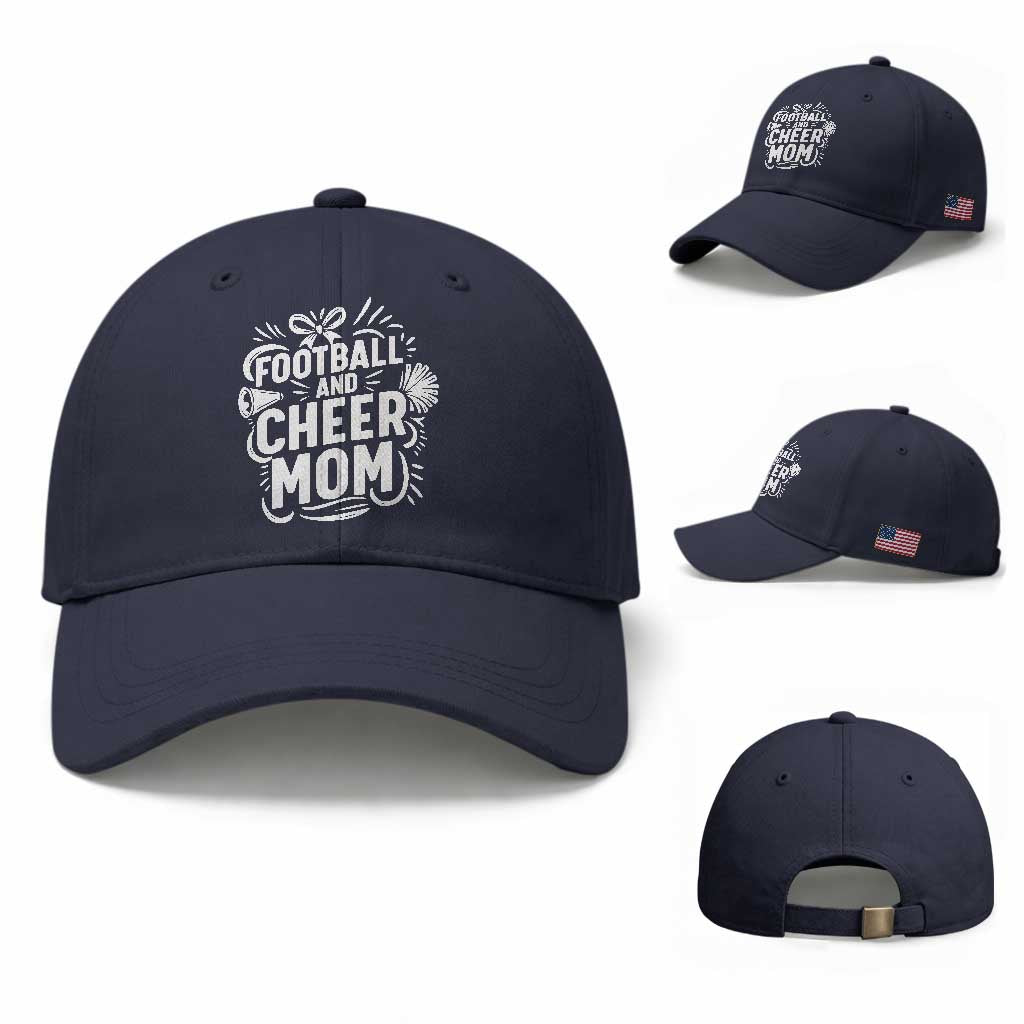 Football And Cheer Mom Quote Baseball Cap Team Supporter Gift Idea