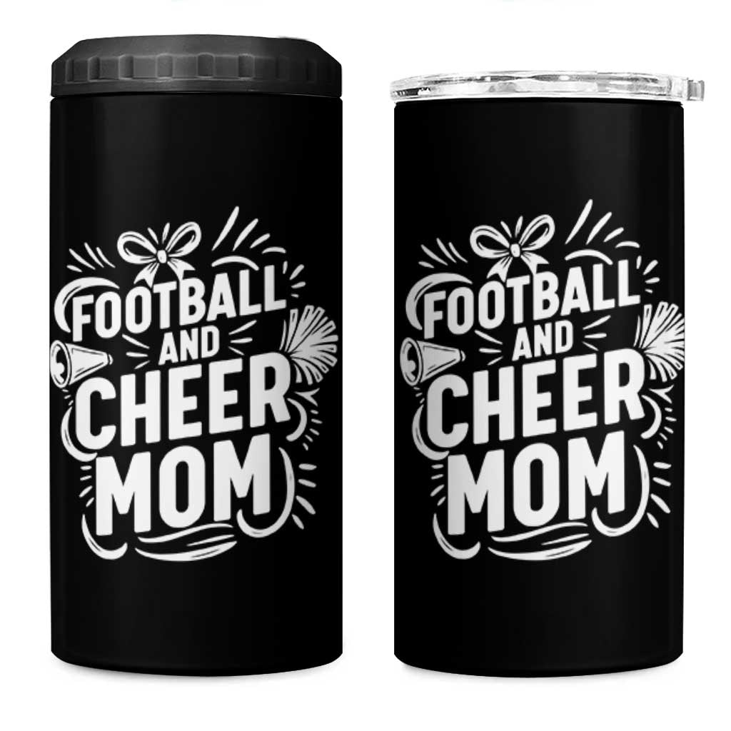 Football And Cheer Mom Quote 4 in 1 Can Cooler Tumbler Team Supporter Gift Idea - Wonder Print Shop