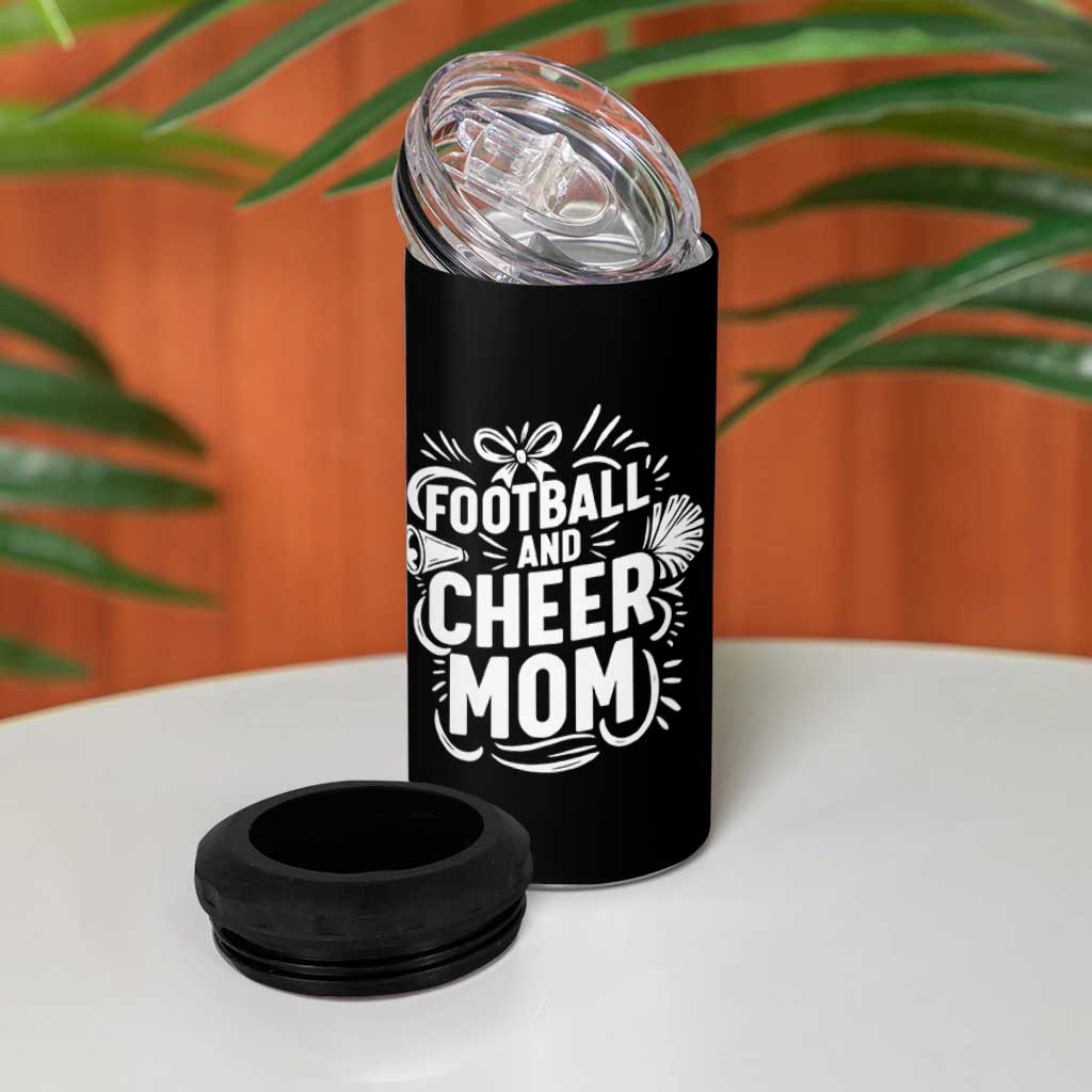 Football And Cheer Mom Quote 4 in 1 Can Cooler Tumbler Team Supporter Gift Idea - Wonder Print Shop