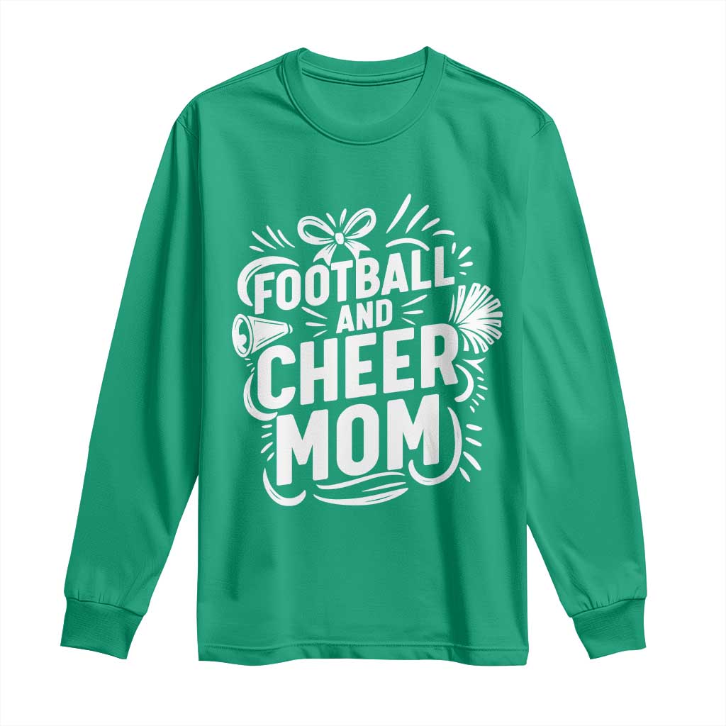 Football And Cheer Mom Quote Long Sleeve Shirt Team Supporter Gift Idea - Wonder Print Shop