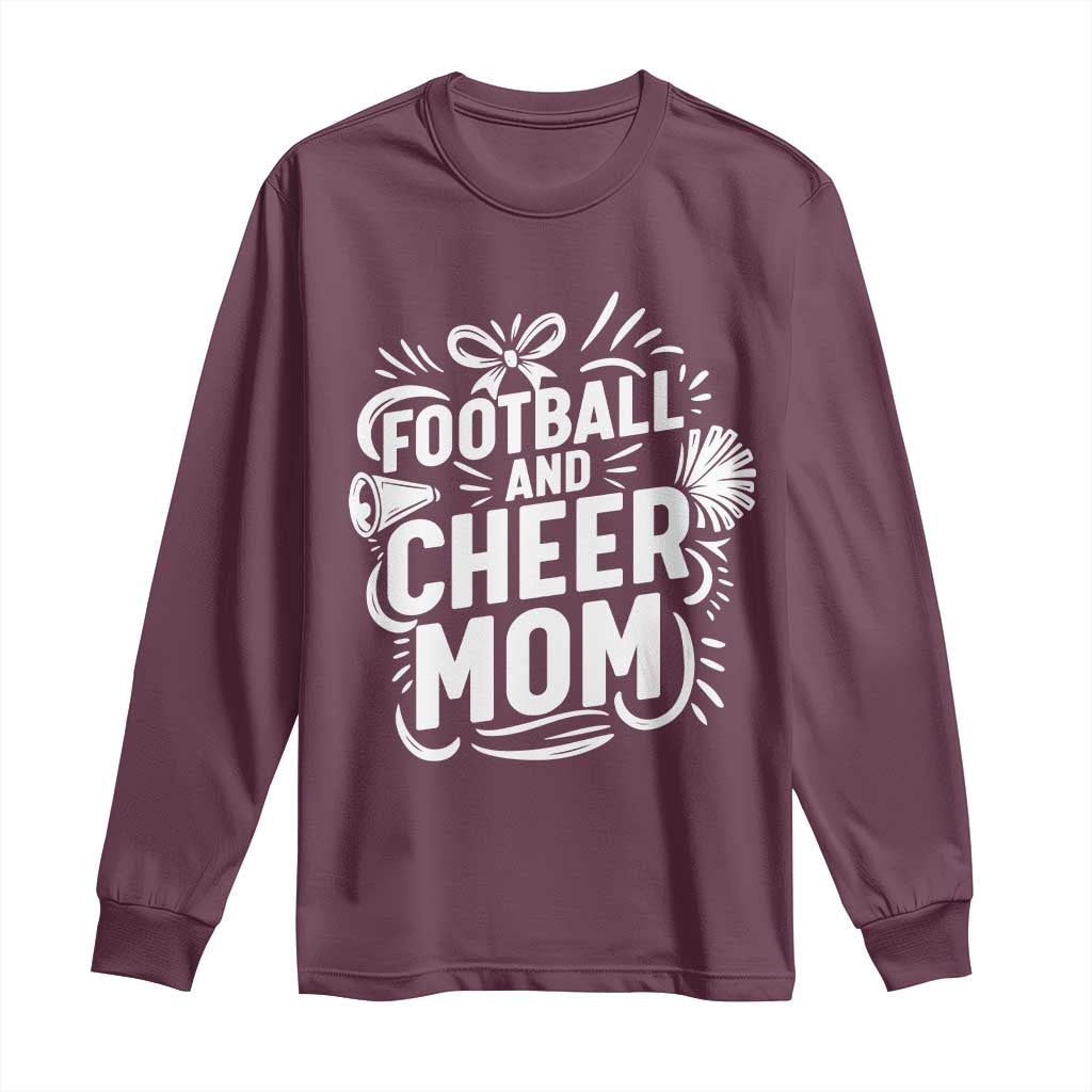 Football And Cheer Mom Quote Long Sleeve Shirt Team Supporter Gift Idea - Wonder Print Shop