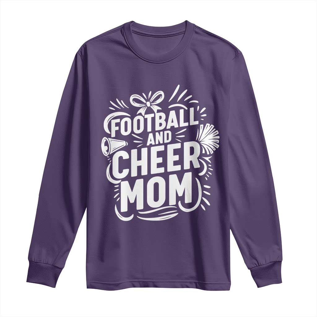 Football And Cheer Mom Quote Long Sleeve Shirt Team Supporter Gift Idea - Wonder Print Shop