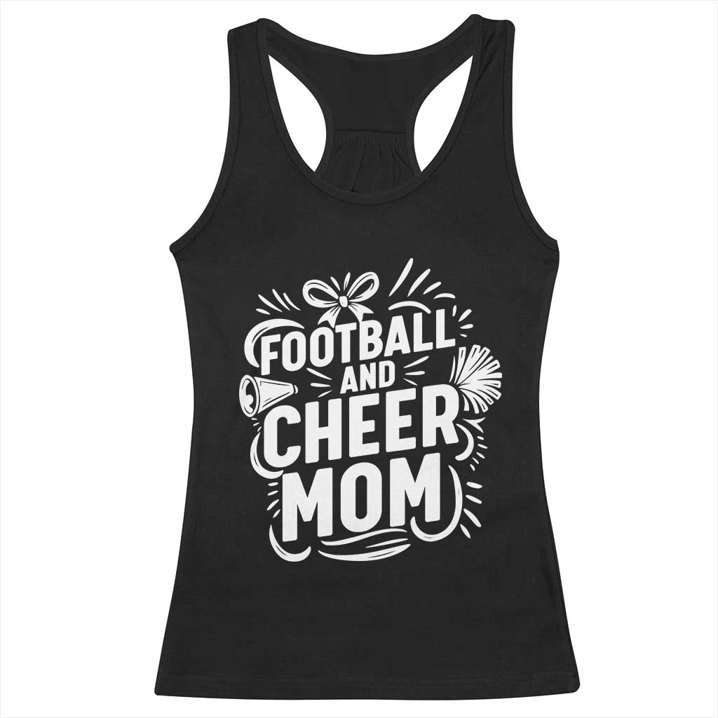 Football And Cheer Mom Quote Racerback Tank Top Team Supporter Gift Idea - Wonder Print Shop