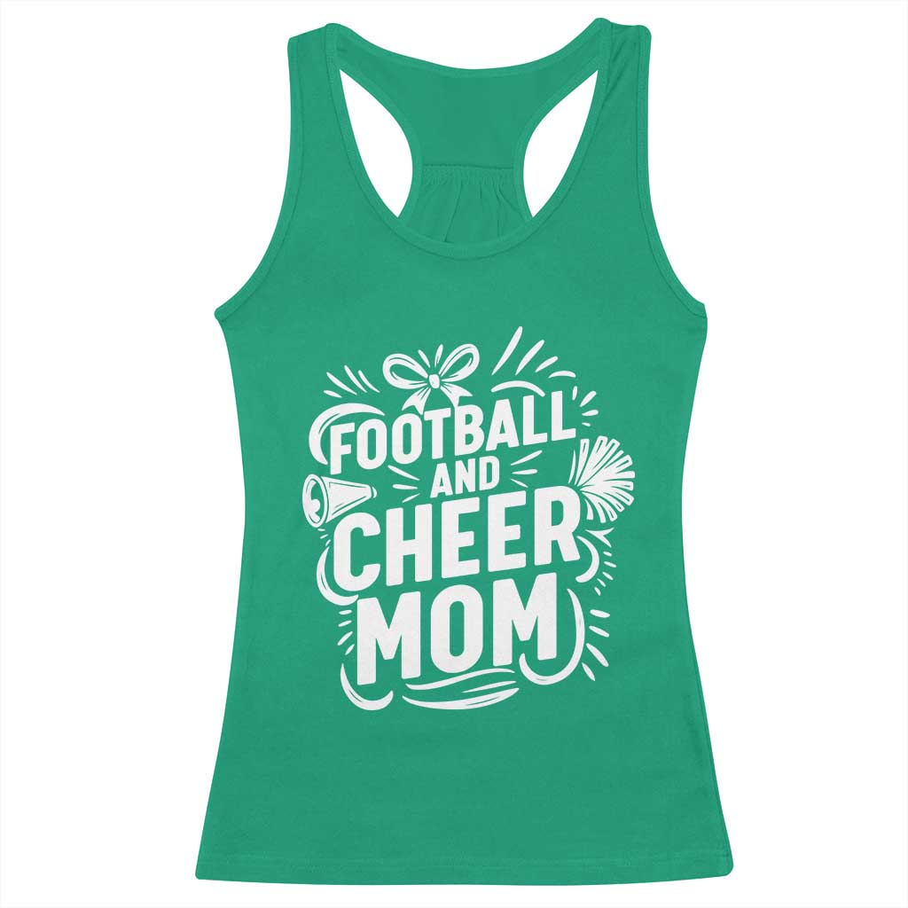 Football And Cheer Mom Quote Racerback Tank Top Team Supporter Gift Idea - Wonder Print Shop