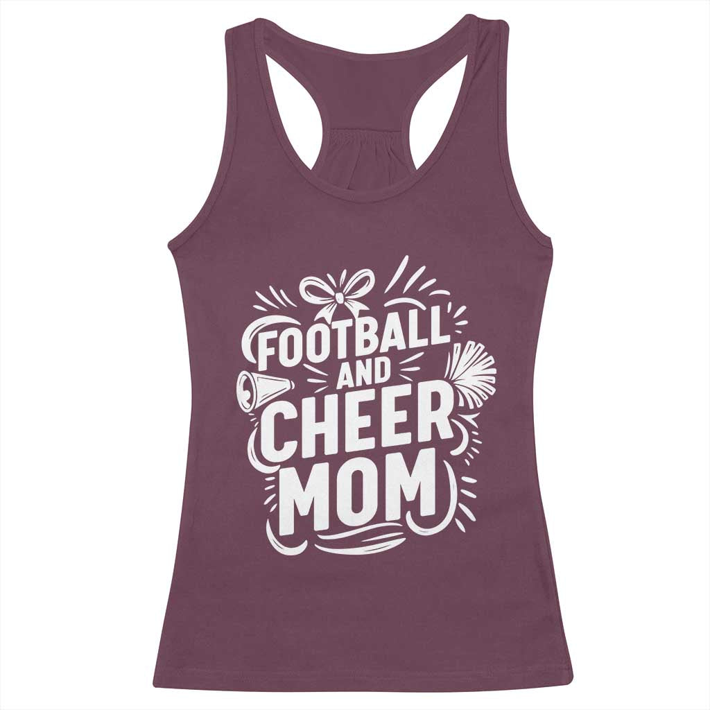 Football And Cheer Mom Quote Racerback Tank Top Team Supporter Gift Idea - Wonder Print Shop