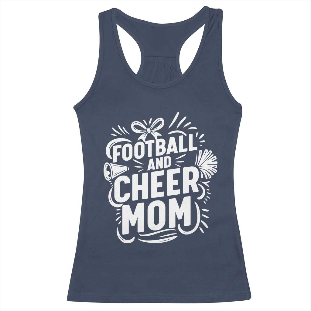 Football And Cheer Mom Quote Racerback Tank Top Team Supporter Gift Idea - Wonder Print Shop