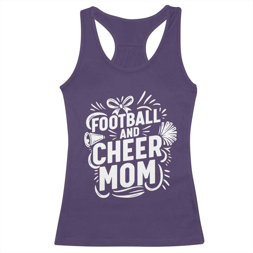 Football And Cheer Mom Quote Racerback Tank Top Team Supporter Gift Idea - Wonder Print Shop