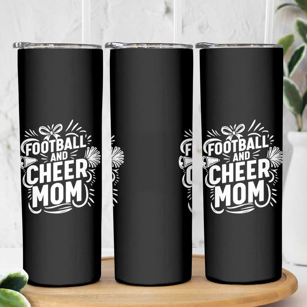 Football And Cheer Mom Quote Skinny Tumbler Team Supporter Gift Idea - Wonder Print Shop
