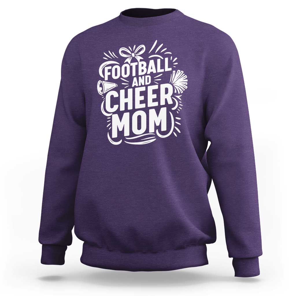 Football And Cheer Mom Quote Sweatshirt Team Supporter Gift Idea - Wonder Print Shop