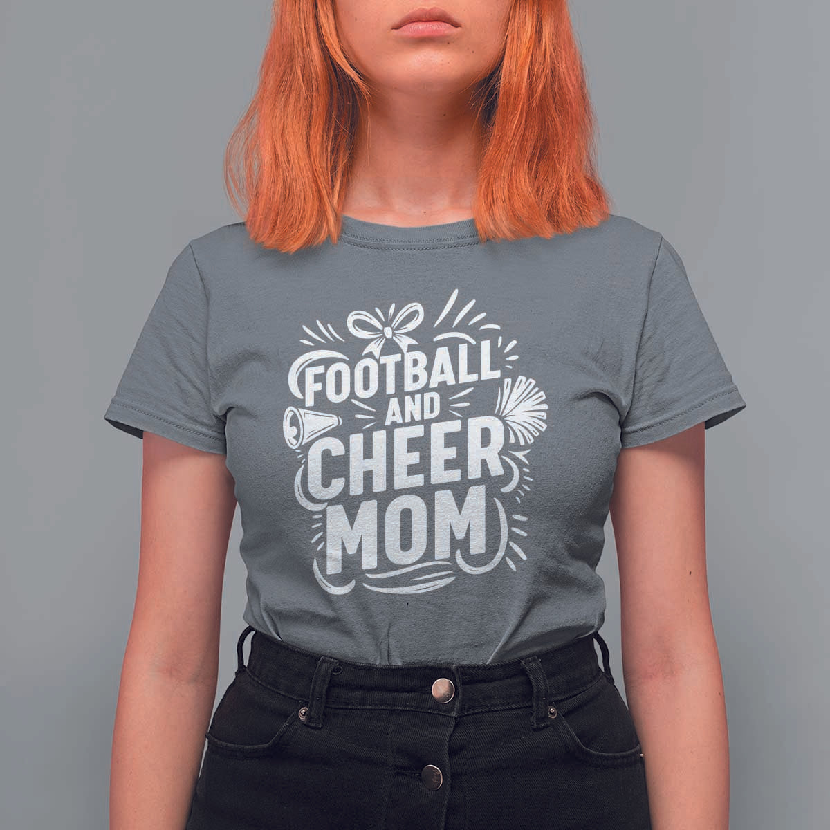 Football And Cheer Mom Quote T Shirt For Women Team Supporter Gift Idea - Wonder Print Shop
