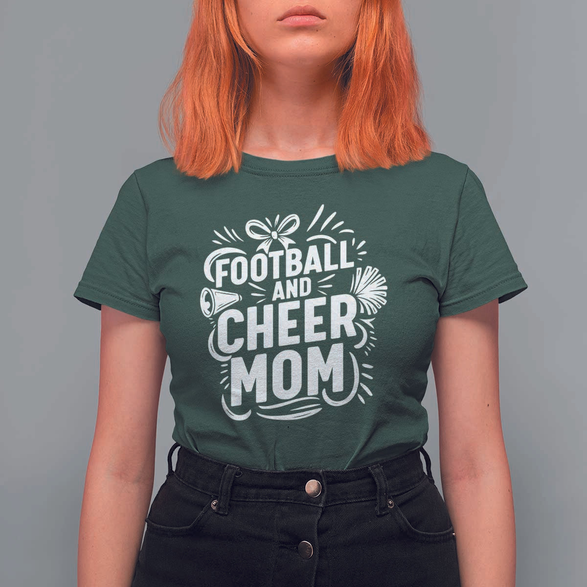 Football And Cheer Mom Quote T Shirt For Women Team Supporter Gift Idea - Wonder Print Shop