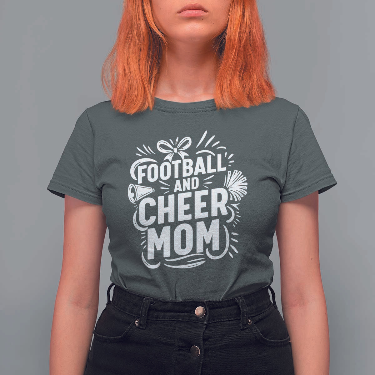 Football And Cheer Mom Quote T Shirt For Women Team Supporter Gift Idea - Wonder Print Shop