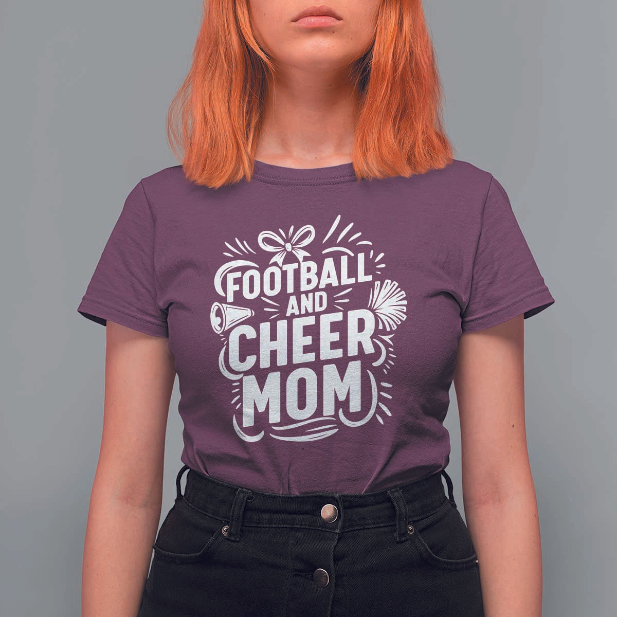 Football And Cheer Mom Quote T Shirt For Women Team Supporter Gift Idea - Wonder Print Shop