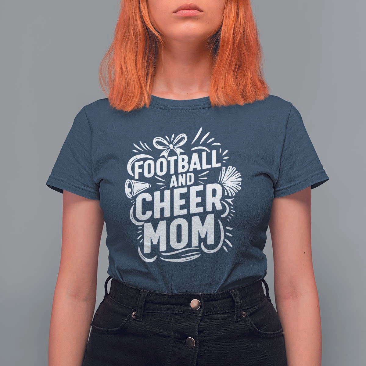 Football And Cheer Mom Quote T Shirt For Women Team Supporter Gift Idea - Wonder Print Shop