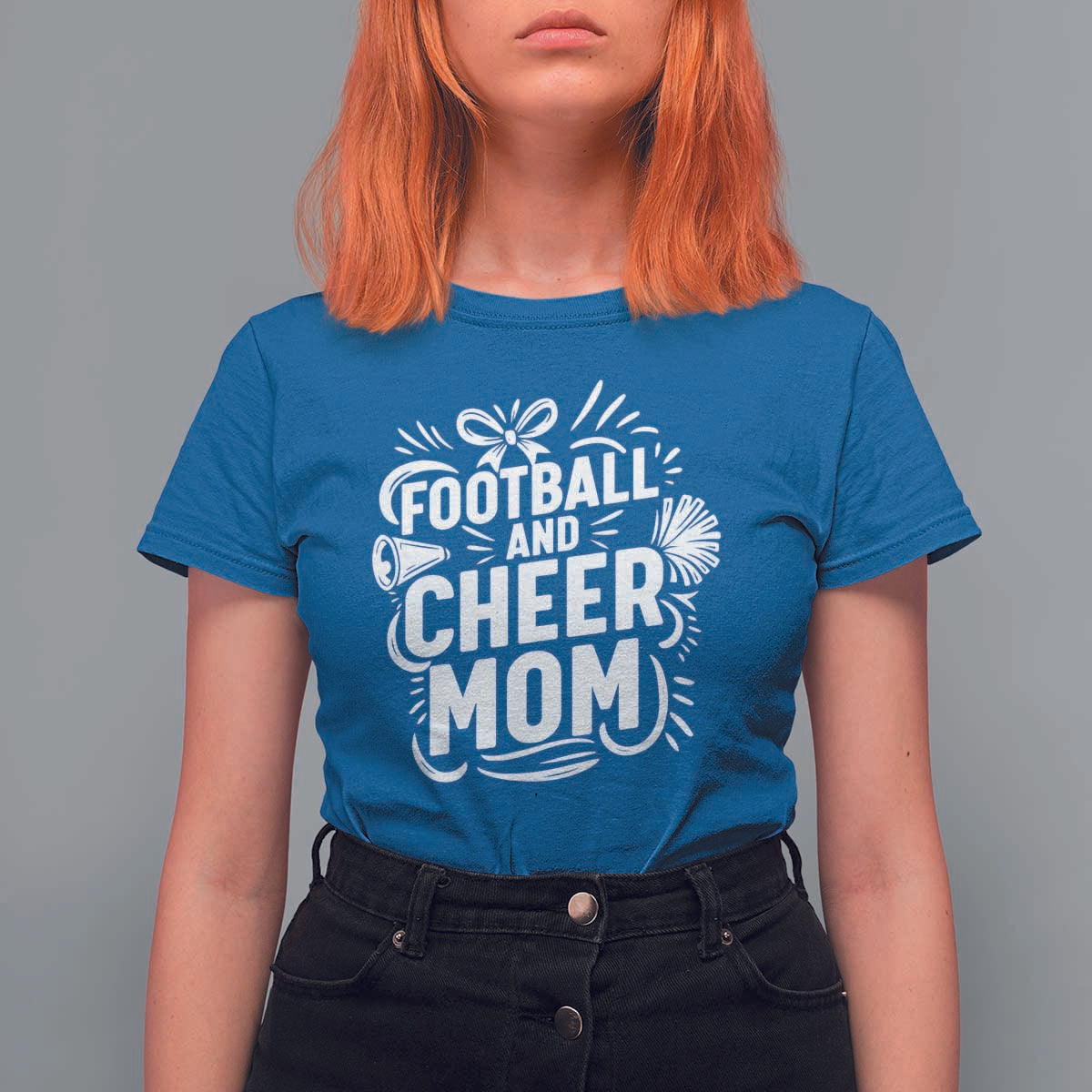 Football And Cheer Mom Quote T Shirt For Women Team Supporter Gift Idea - Wonder Print Shop