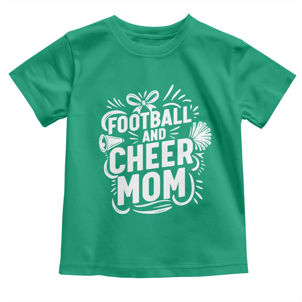Football And Cheer Mom Quote Toddler T Shirt Team Supporter Gift Idea - Wonder Print Shop