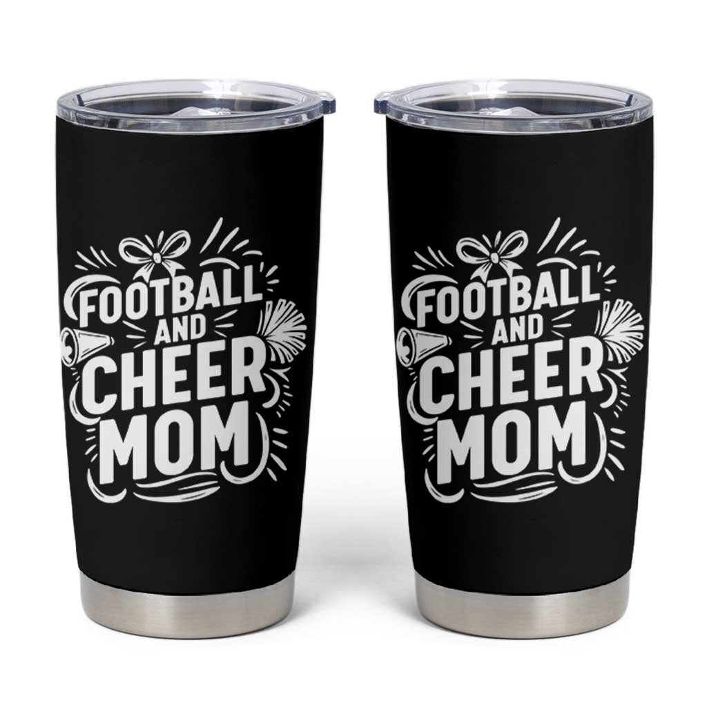 Football And Cheer Mom Quote Tumbler Cup Team Supporter Gift Idea - Wonder Print Shop