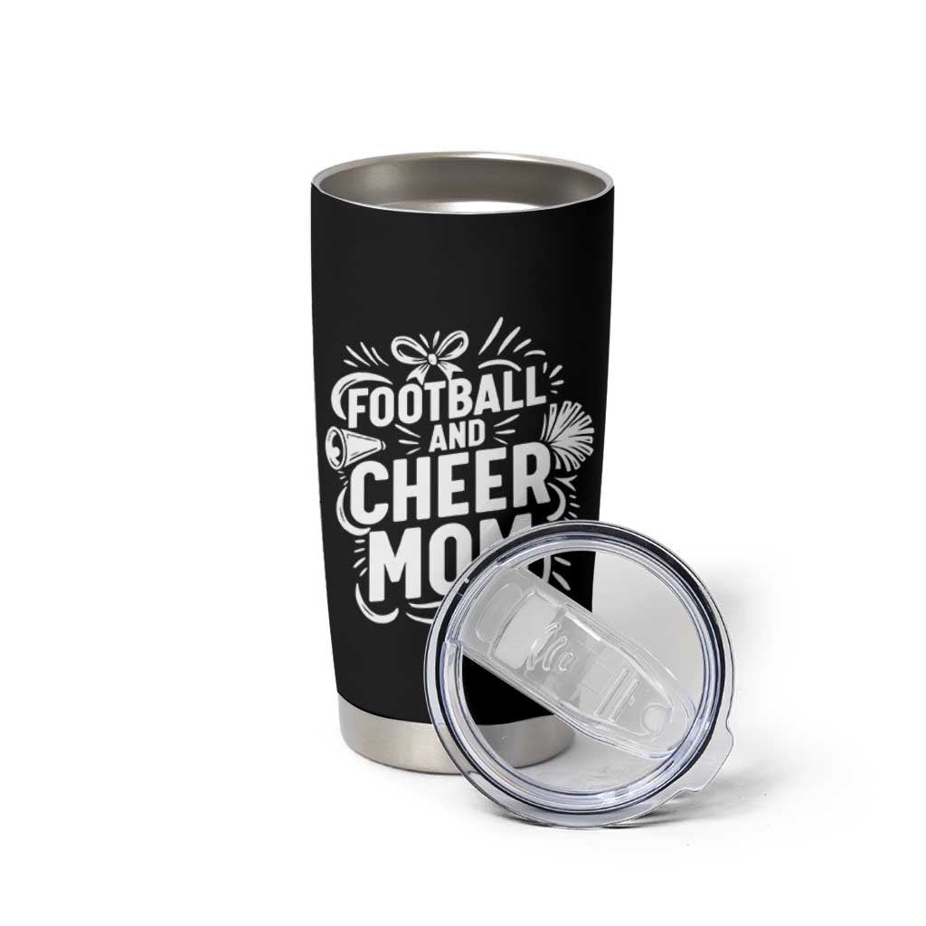 Football And Cheer Mom Quote Tumbler Cup Team Supporter Gift Idea - Wonder Print Shop