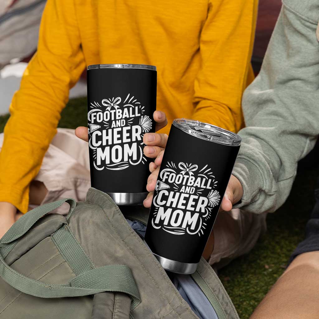 Football And Cheer Mom Quote Tumbler Cup Team Supporter Gift Idea - Wonder Print Shop